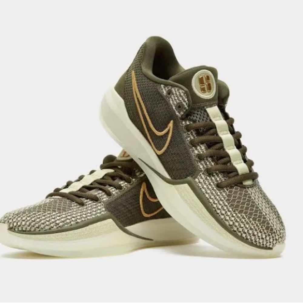 Nike Women's Olive and Gold Sneakers